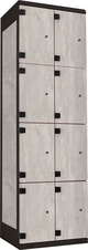 TRITON šatní skříň s 8 boxy kov-lamino T1970, černá - beton