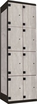 TRITON šatní skříň s 8 boxy kov-lamino T1970, černá - beton