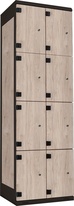 TRITON šatní skříň s 8 boxy kov-lamino T1970, černá - ořech Light Rockrord