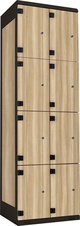 TRITON šatní skříň s 8 boxy kov-lamino T1970, černá - jasan Blonde Surfside