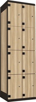 TRITON šatní skříň s 8 boxy kov-lamino T1970, černá - jasan Blonde Surfside