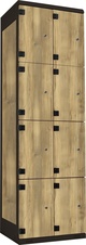 TRITON šatní skříň s 8 boxy kov-lamino T1970, černá - dub Baroque Gold
