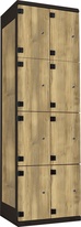 TRITON šatní skříň s 8 boxy kov-lamino T1970, černá - dub Baroque Gold