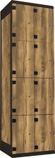 TRITON šatní skříň s 8 boxy kov-lamino T1970, černá - dub Baroque Amber