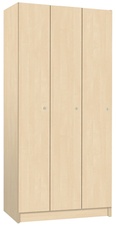 Šatní skříň lamino 3-dveřová T1970, dekor bříza