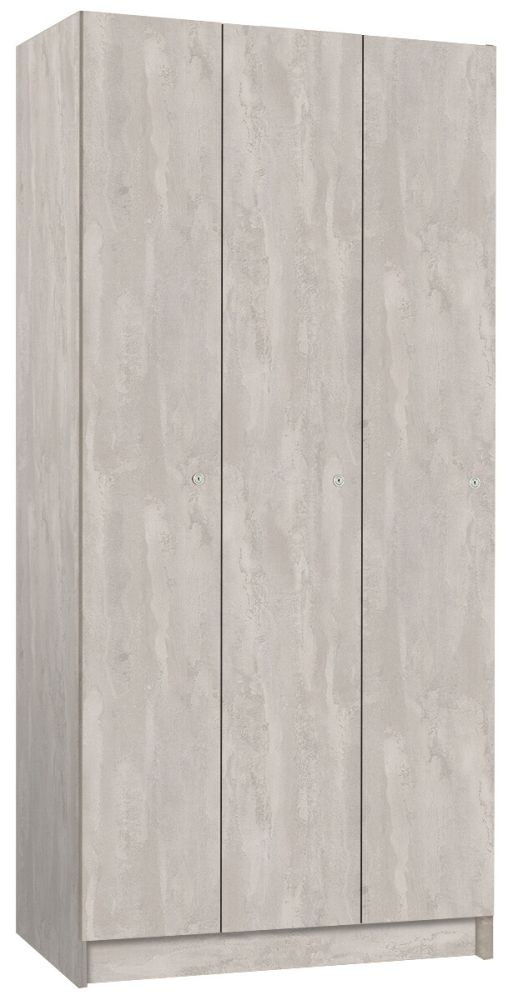 Šatní skříň lamino 3-dveřová T1970, dekor beton