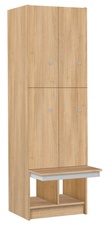 TRITON šatní skříň lamino se 4 boxy a lavicí T1970, dekor dub Nagano