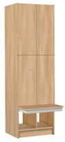 TRITON šatní skříň lamino se 4 boxy a lavicí T1970, dekor dub Nagano