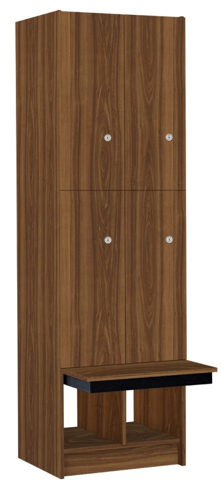 TRITON šatní skříň lamino se 4 boxy a lavicí T1970, dekor ořech