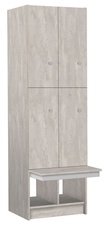 TRITON šatní skříň lamino se 4 boxy a lavicí T1970, dekor beton