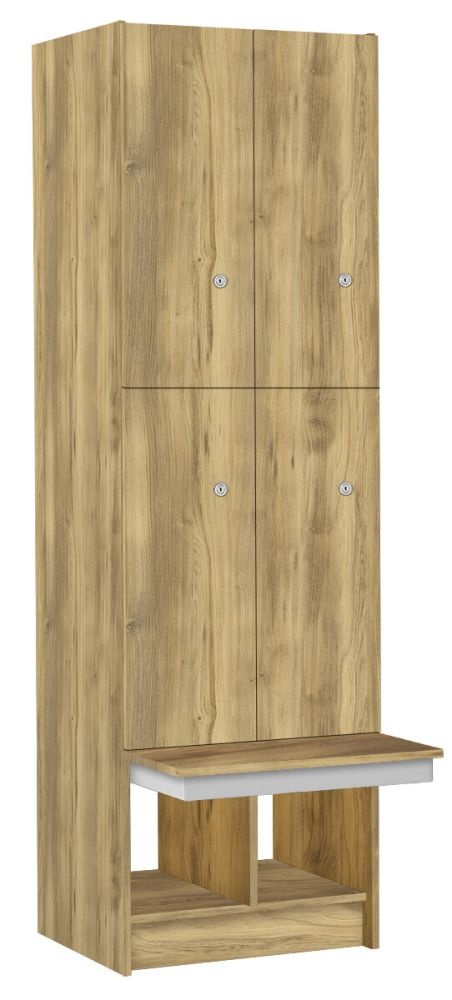 TRITON šatní skříň lamino se 4 boxy a lavicí T1970, dekor dub Baroque Gold