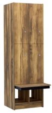 TRITON šatní skříň lamino se 4 boxy a lavicí T1970, dekor dub Baroque Amber