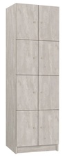 Šatní skříň lamino s 8 boxy T1970, dekor beton