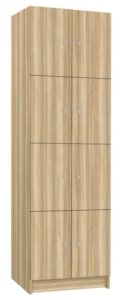 Šatní skříň lamino s 8 boxy T1970, dekor jasan Blonde Surfside