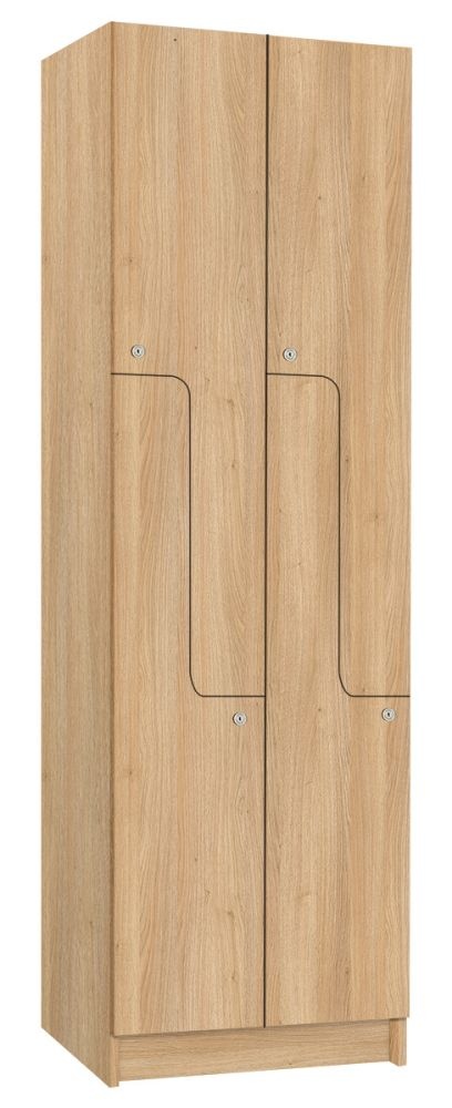 TRITON šatní skříň lamino se 4 boxy a dveřmi ve tvaru Z T1970, dekor dub Nagano