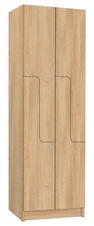 Šatní skříň lamino se 4 boxy a dveřmi ve tvaru Z T1970, dekor dub Nagano