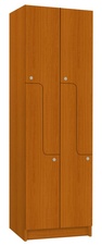 Šatní skříň lamino se 4 boxy a dveřmi ve tvaru Z T1970, dekor třešeň