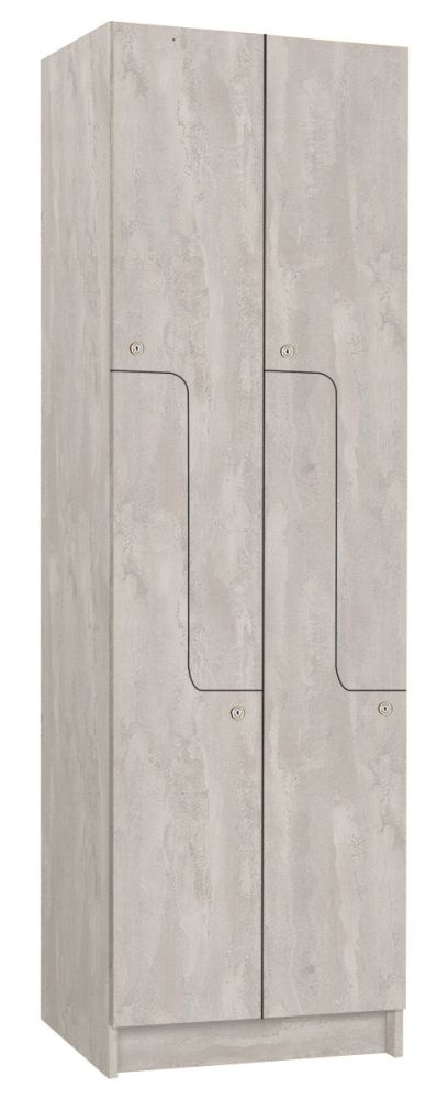 TRITON šatní skříň lamino se 4 boxy a dveřmi ve tvaru Z T1970, dekor beton