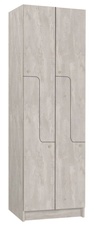 Šatní skříň lamino se 4 boxy a dveřmi ve tvaru Z T1970, dekor beton