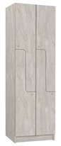 TRITON šatní skříň lamino se 4 boxy a dveřmi ve tvaru Z T1970, dekor beton