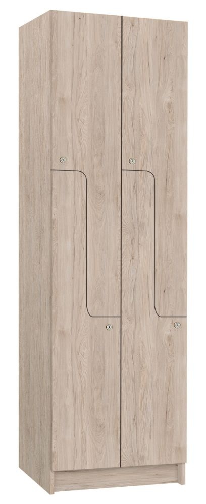 TRITON šatní skříň lamino se 4 boxy a dveřmi ve tvaru Z T1970, dekor ořech Light Rockrord