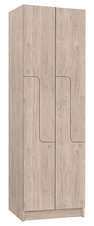 Šatní skříň lamino se 4 boxy a dveřmi ve tvaru Z T1970, dekor ořech Light Rockrord