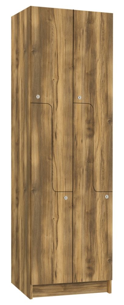 TRITON šatní skříň lamino se 4 boxy a dveřmi ve tvaru Z T1970, dekor dub Baroque Amber