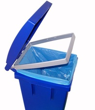 Nádoba na tříděný odpad 80l, mobilní, modrá