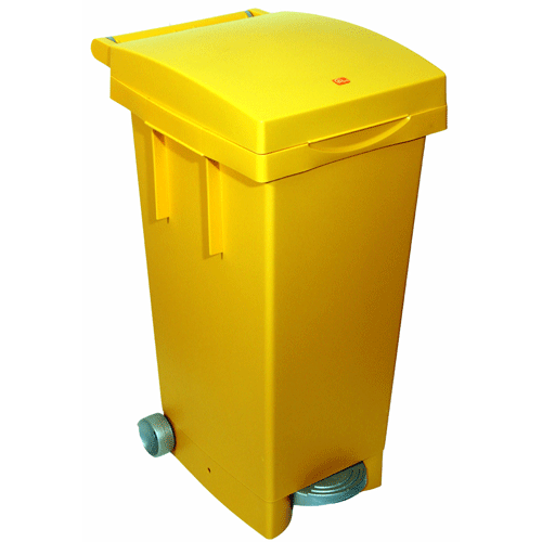 Nádoba na tříděný odpad 80 l, mobilní, žlutá