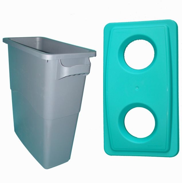 Koš ECO na tříděný odpad 85 l, modro-zelené víko