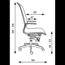 Kancelářská židle MARLENE – otočná konstrukce, synchronní mechanismus, plynulé houpání