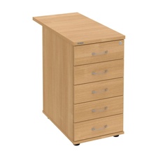HOBIS kontejner K 35 C N 80, 5 zásuvek, léta napříč, 80 cm, dub