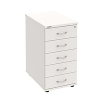 HOBIS kontejner K 35 C P, 5 zásuvek, léta podél, 60 cm, bílá