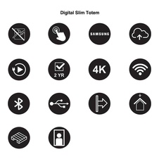 Digitální tenký totem s monitorem Samsung 50", černý, dotyková fólie