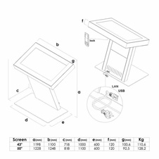 Digitální kiosek 50" černý, s monitorem, dotyková fólie