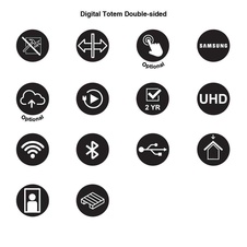 Digitální oboustranný totem s monitory Samsung 55", černý, dotyková fólie