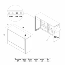 Digitální promostolek Futuro s monitorem Samsung QM55B na šířku, černá