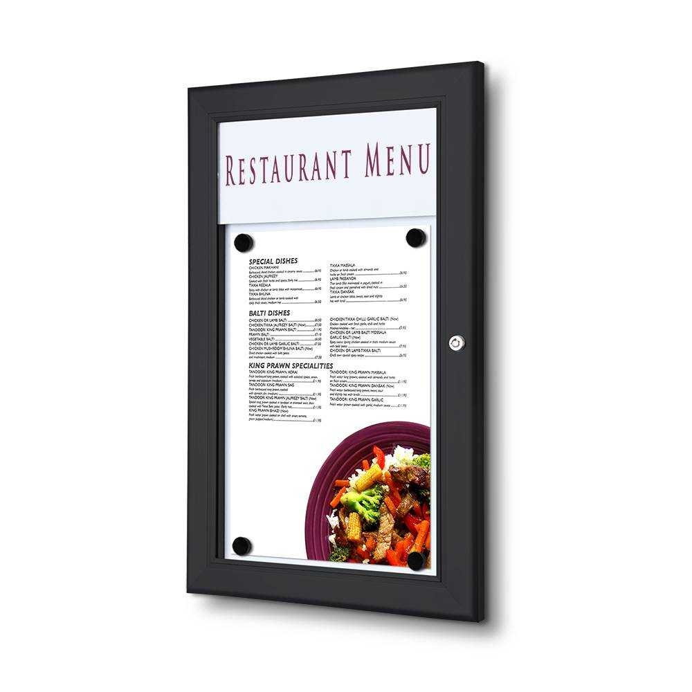 Venkovní MENU vitrína 1x A4, černá