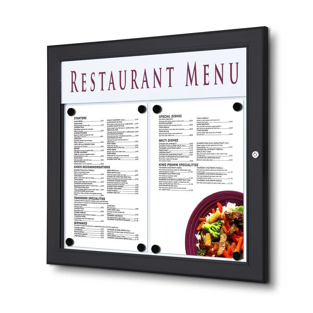 Venkovní MENU vitrína 2x A4, černá