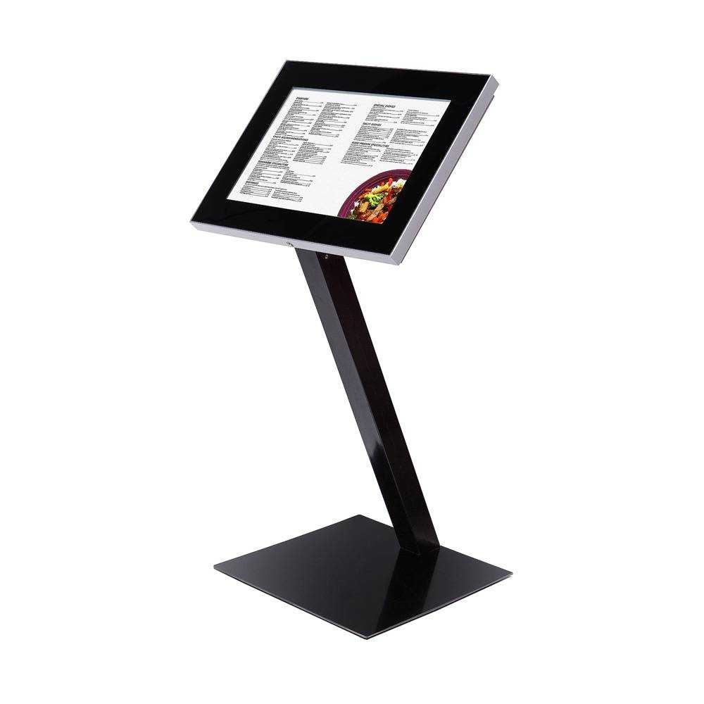 Venkovní MENU stojan A2 s LED osvětlením, černá