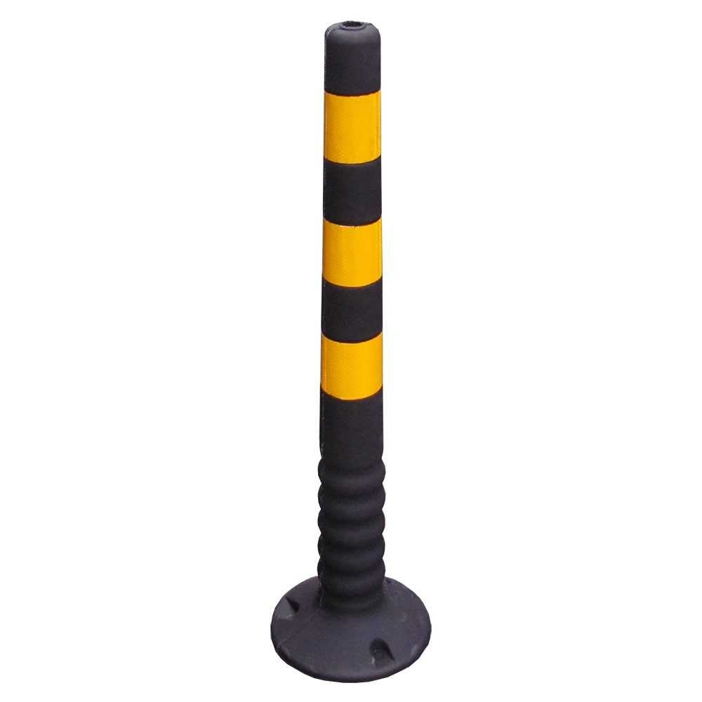 Gumový dopravní sloupek s tvarovou pamětí 77 cm, černo-žlutý