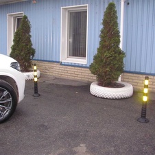 Gumový dopravní sloupek s tvarovou pamětí 77 cm, černo-žlutý