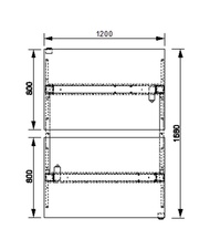 HOBIS párový výškově stavitelný stůl  MOTION DUAL MSD 2 1200, stand.ovládání, šedá