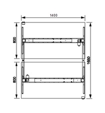 HOBIS párový výškově stavitelný stůl  MOTION DUAL MSD 2 1400, stand.ovládání, ořech