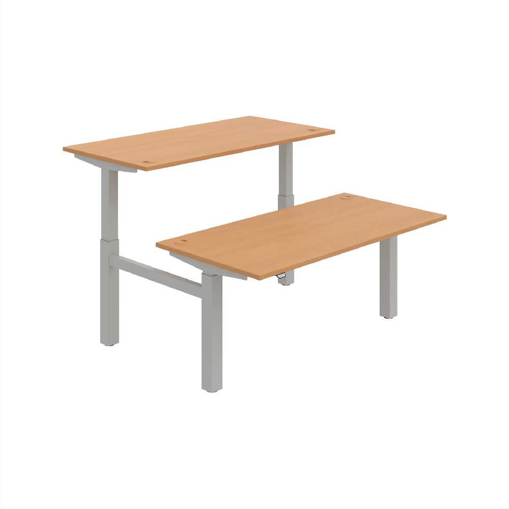 HOBIS párový výškově stavitelný stůl  MOTION DUAL MSD 2 1600, stand.ovládání, buk