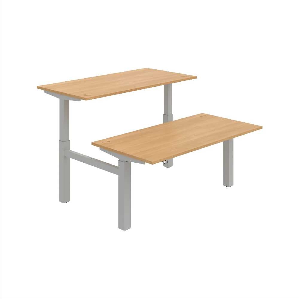 HOBIS párový výškově stavitelný stůl  MOTION DUAL MSD 2 1600, stand.ovládání, dub