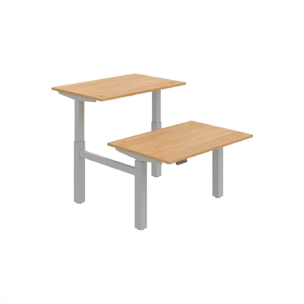 HOBIS párový výškově stavitelný stůl 120 cm, paměť.ovlad. - MOTION DUAL MSD 2M 1200, dub