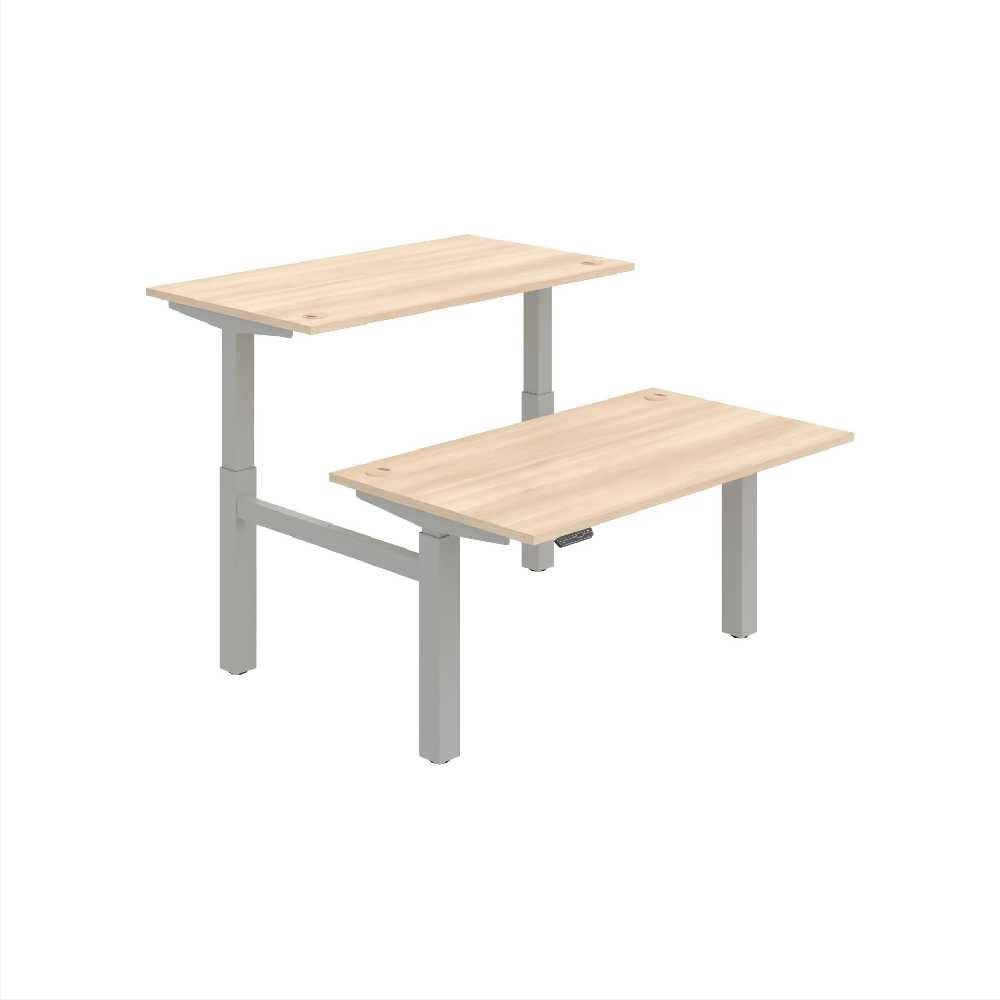 HOBIS párový výškově stavitelný stůl 140 cm, paměť.ovlad. - MOTION DUAL MSD 2M 1400, akát