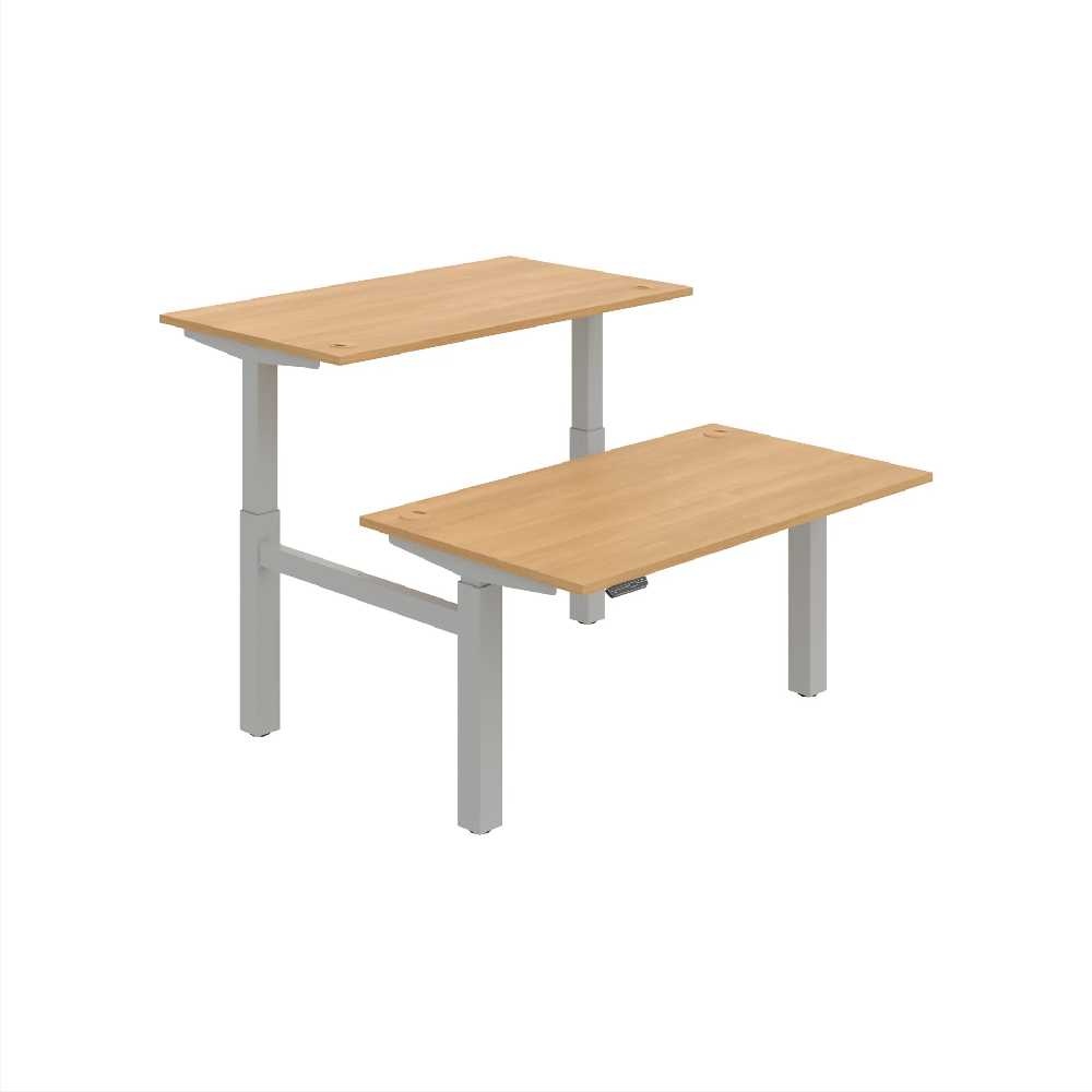 HOBIS párový výškově stavitelný stůl 140 cm, paměť.ovlad. - MOTION DUAL MSD 2M 1400, dub