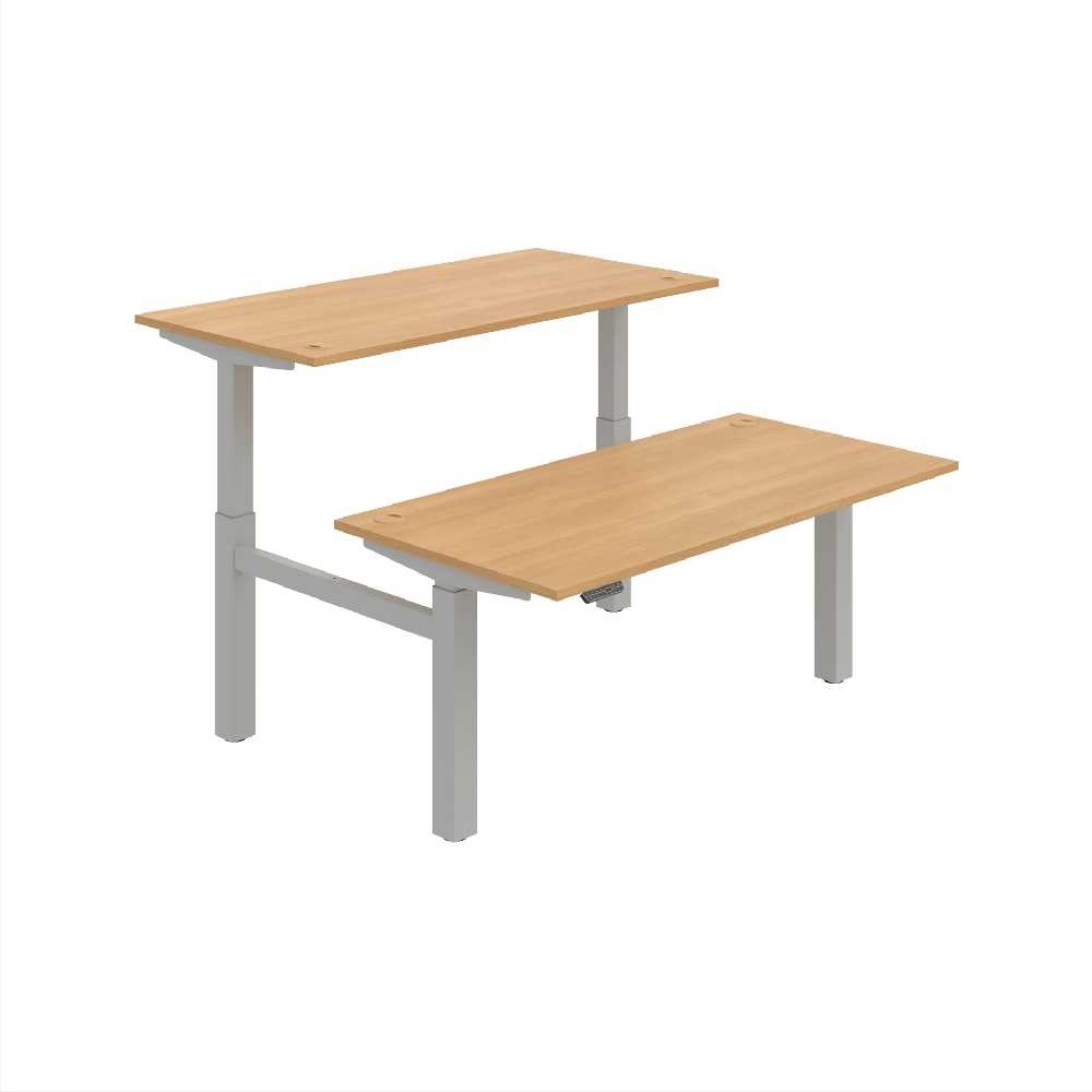 HOBIS párový výškově stavitelný stůl 160 cm, paměť.ovlad. - MOTION DUAL MSD 2M 1600, dub